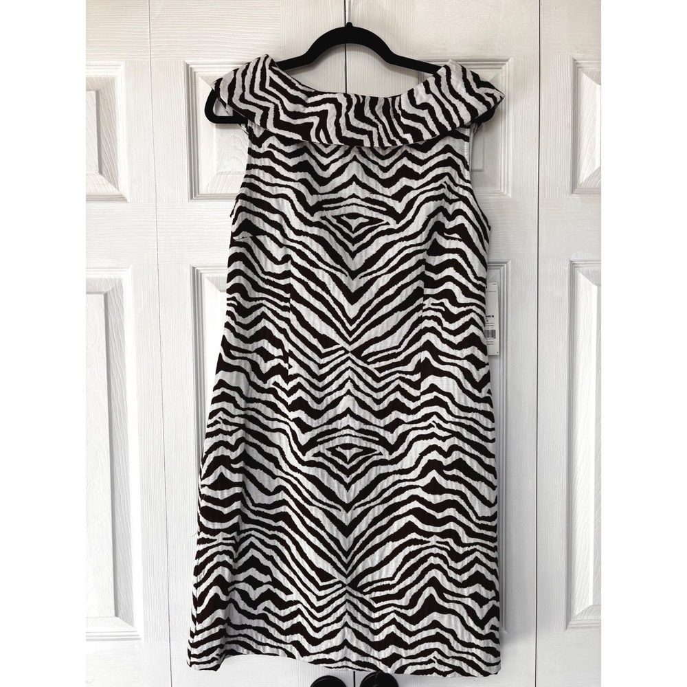 Dana Buchman Ibiza Breeze Zebra Print Sheath Dress Brown White Size 8 NWT - Picture 3 of 14